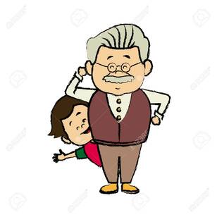 Cartoon Grandpa And His Grandson Family Cheerful Vector Illustration Клипарты, векторы, и Набор Иллюстраций Без Оплаты Отчислений. Image 82264011.