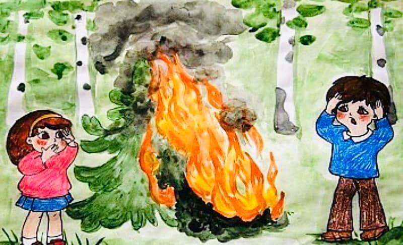На Яворівщині - дитячий малюнок проти паліїв трави - За Львів