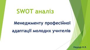 SWOT аналіз проєкту :"Менеджмент професійної адаптації молодих учителів"