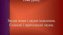 Звуки мови та звуки  мовлення (вступ)