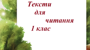 Тексти для вдоскогалення техніки читання 1 клас НУШ