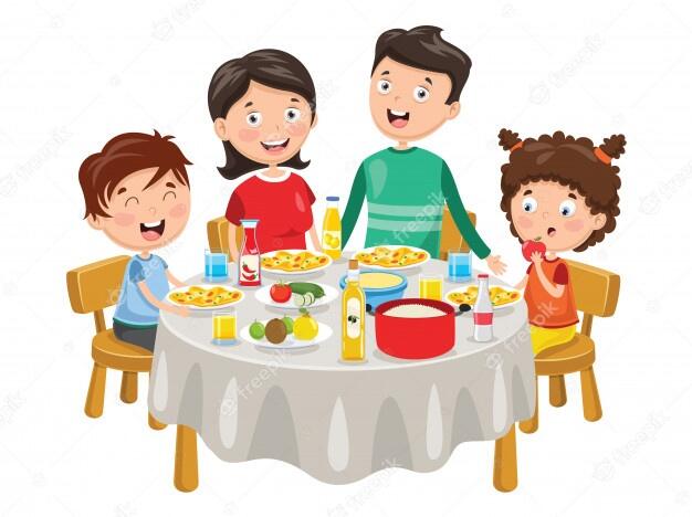 Premium Vector | Vector illustration of family having dinner