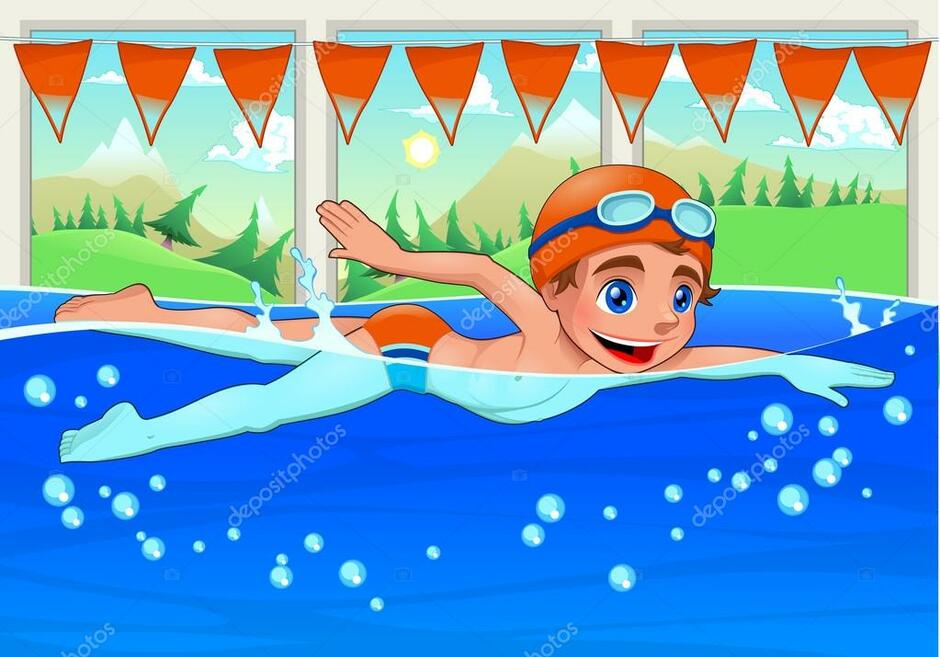 Young swimmer in the swimming pool. Stock Vector Image by ©ddraw #36123821