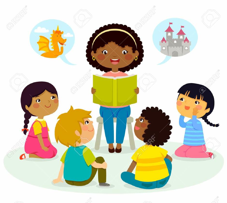 Black Teacher Reading A Book To Kids Of Different Ethnicities Royalty Free Cliparts, Vectors, And Stock Illustration. Image 70226557.