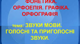 Звуки мови. Тренувальні вправи.