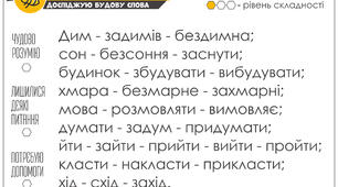Картки "Визначаю префікс". Три рівні складності