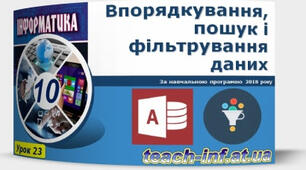 Впорядкування, пошук і фільтрування даних