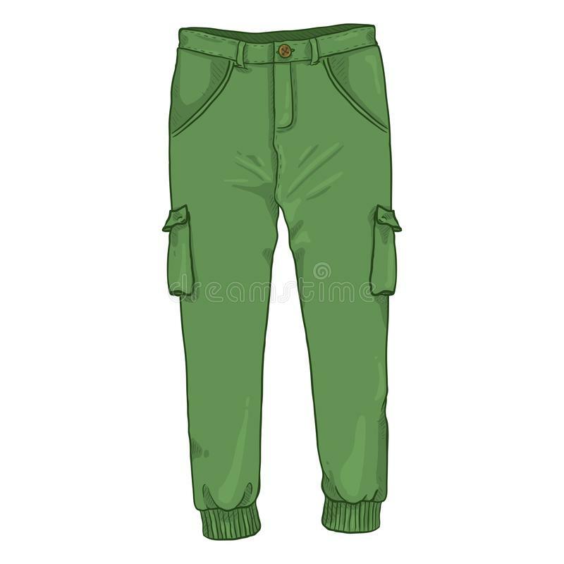 Vector Single Cartoon Illustration - Green Jogger Trousers Stock Vector - Illustration of clothes, casual: 124274375