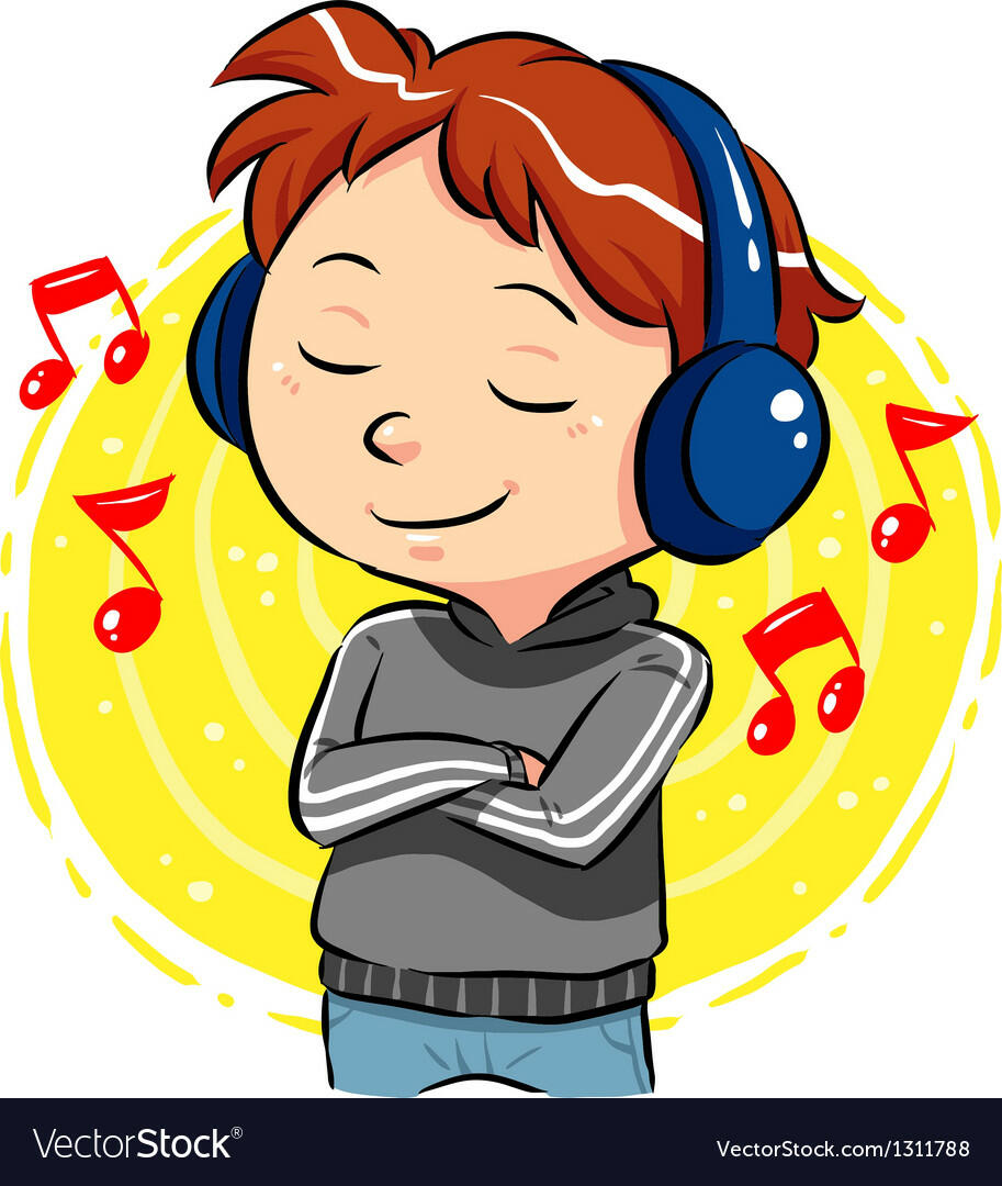 Listening to music Royalty Free Vector Image - VectorStock