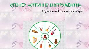 Спінер "Струнні інструменти".  Музично-дидактична гра.