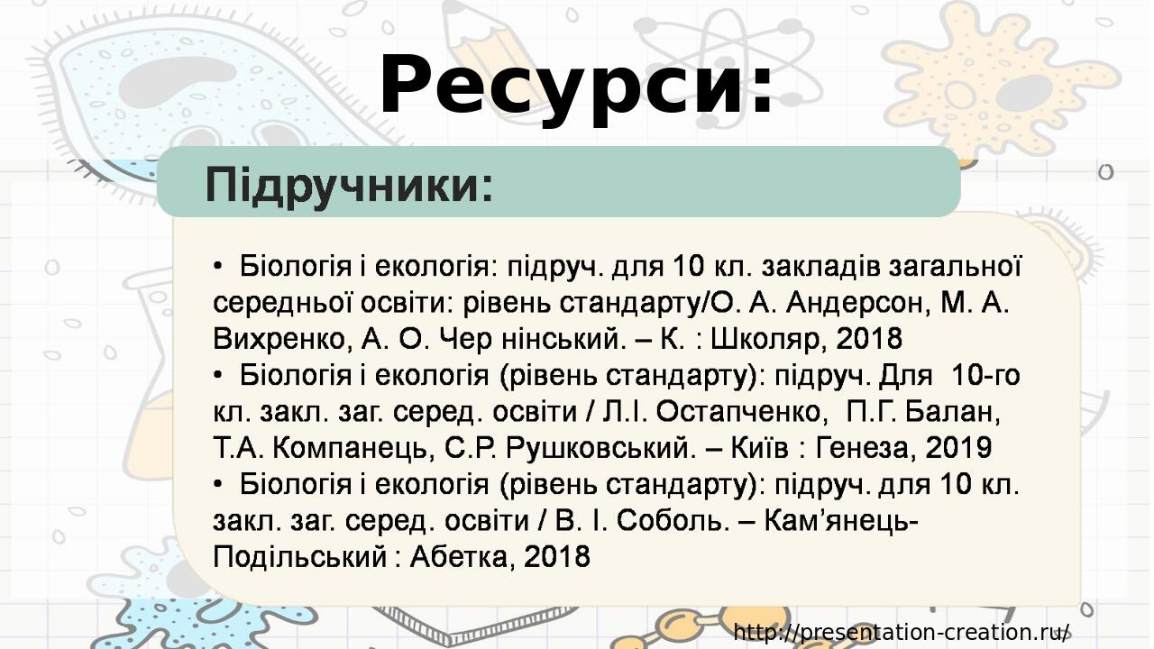 Ресурси: http://presentation-creation.ru/