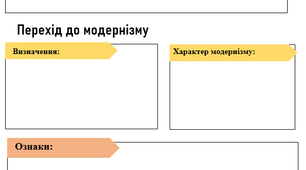 Українська література кінця ХІХ - початку ХХ століття. Модернізм. Напрями модернізму. Інтерактивний аркуш. 10 клас