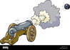 Artiglieria Cartoon colpo di cannone kernel illustrazione vettoriale Foto stock - Alamy