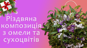Різдвяна композиція з омели та сухоцвітів | DIY