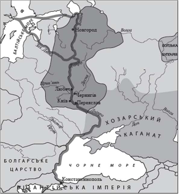 Карта пути из варяг в греки 6 класс