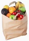 Brown Paper Carrier Bag Filled with Fruits and Isolated on White Stock Photo - Image of assorted, choices: 169883004