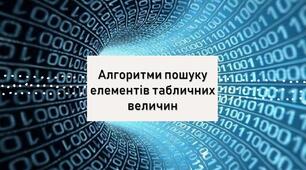 Тестування з теми: "Алгоритми пошуку елементів табличних величин". ІІІ частина