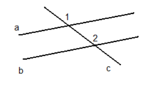 На рисунку зображено паралельні прямі a і b та січну cd