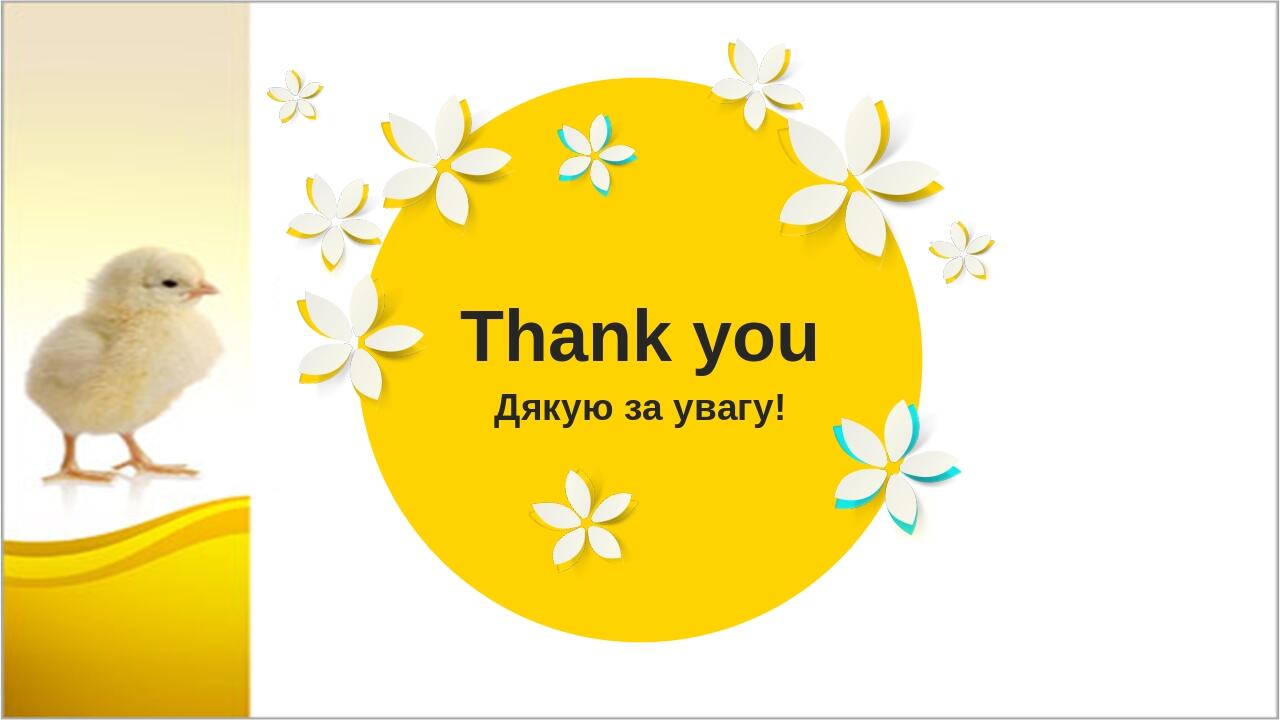 Дякую за увагу! Thank you Insert your subtitle here Thank you