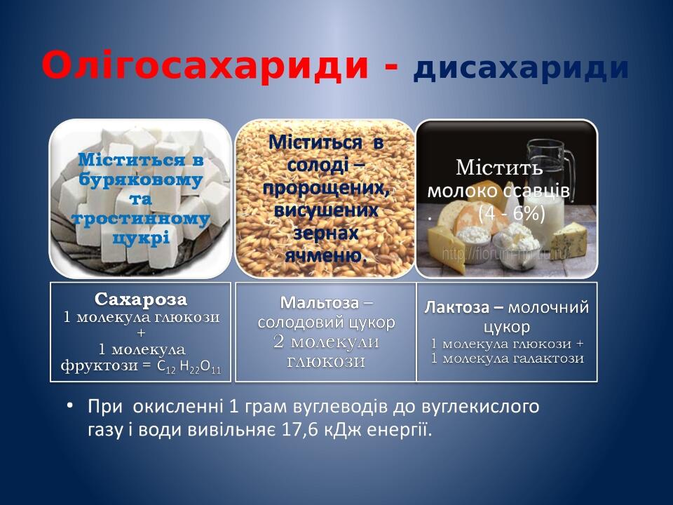 Олігосахариди - дисахариди