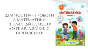 Діагностувальні роботи з математики на друге півріччя 3 класу розроблені  до підр. А.Заїки
