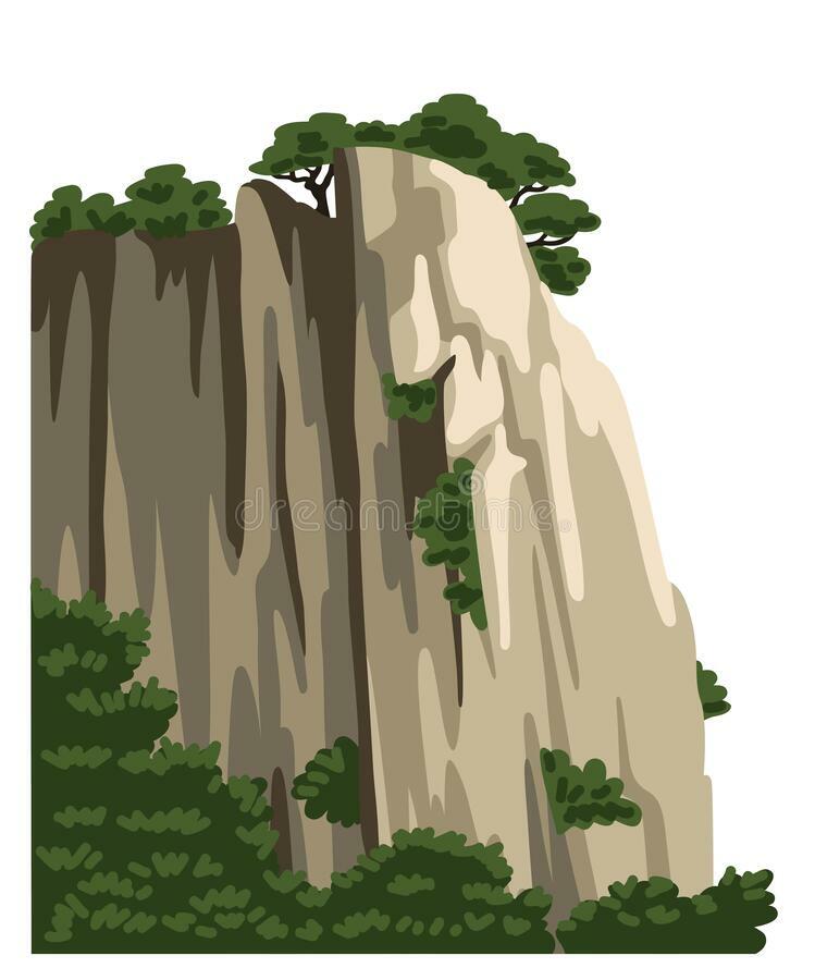 Mountain, Hill, Rock, Isolated Element for Asian Landscape. Realistic Nature Vector Clipart. Stock Vector - Illustration of rock, boulder: 208529029