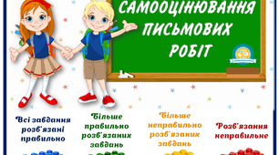 Постер "Самооцінювання письмових робіт"