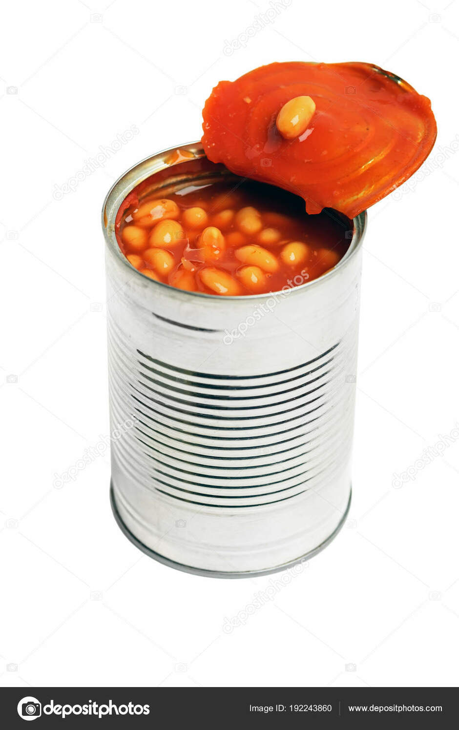 Beans canned in metal tin Stock Photo by ©Paulpaladin 192243860