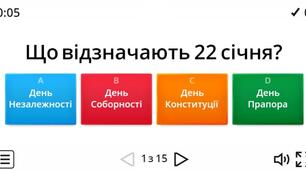 Інтерактивна вікторина до Дня Соборності України