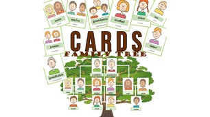 Family tree. Family members. Cards
