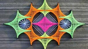 Технологічний процес виготовлення картини:плетіння ниток на основу (String art ).