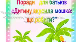 Поради для батьків "Якщо дитину вкусила мошка: що робити?"