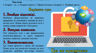 Дидактична гра на прищіпках "Безпечний Інтернет"