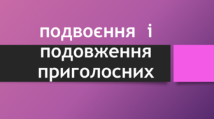 Подвоєння і подовження приголосних (Матеріал до уроку)