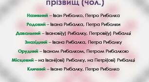 Тренувальне тестування. Відмінювання, правопис і творення іменників